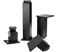 4pcs Square Furniture Legs Adjustable, Aluminum Alloy Anodized Surface Table Foot, Non-Slip Sofa Cabinet Feet Kitchen Leg,Black-8cm(3.1in)
