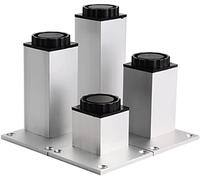 4pcs Square Furniture Legs Adjustable, Aluminum Alloy Anodized Surface Table Foot, Non-Slip Sofa Cabinet Feet Kitchen Leg,Silver-30cm(11.8in)