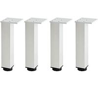 4pcs Square Thickened Table Legs Metal Cabinet Feet, Non-Slip Mute Adjustable Furniture Legs,Aluminum Alloy,Replacement Sofa,Cabinet,Silver-25cm(9.8in)