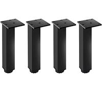 4pcs Square Thickened Table Legs Metal Cabinet Feet, Non-Slip Mute Adjustable Furniture Legs,Aluminum Alloy,Replacement Sofa,Cabinet,Black-25cm(9.8in)
