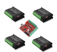 4PCS Stepper Motor Driver TB6600 Upgrade Nema 23 Nema17 4A DC9-42V + 1Pcs Breakout Board CNC USB 100Khz 4 Axis Controller(4PC TB6600-1pc)