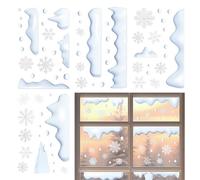 4pcs Stickers De Flocon De Neige Réutilisables - PVC Affiche Des Fenêtres Étanches Stickers Pour La Neige Et La Glace En Verre | Art Des Autocollants De Fenêtre De Noël Pour Les Portes De Classe Stopa