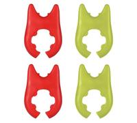 4pcs Support de Casserole de Cuillère, Pince de Casserole en Silicone Repose-Cuillère Pince de Casserole Support d'Ustensiles Clips de Support de Spatule Cadeaux de Cuisine (Vert, Rouge)