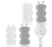 4pcs Support Pommeau Douche en Silicone, Support Pommeau de Douche Ventouse Universel Ventouse Pommeau de Douche Relocalisable Porte Pommeau de Douche Ventouse Sans Perçage(Gris et Blanc)