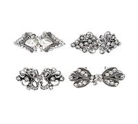 4pcs Sweater Shawl Pearl Breast Pin Rhinestone for Women Women‘s Sweaters DAMA Vintage Cardigan Clip Diamond Alloy Woman Guard Plate