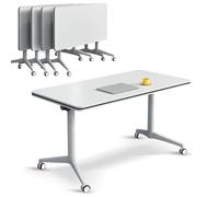 4PCS Table De Reunion - Bureau Pliable - Table De Formation Mobile Pliable À Dessus Rabattable, Table Pliante Portable Avec Roulettes Modestes Et Verrouillables, Pour Bureau En Classe ( Color : 4pcs ,