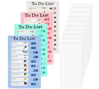 4pcs Tableaux de Tâches à Faire Enfant,Liste de Choses à Faire | semainier enfant avec 10 Feuilles de Papier Vierge,Memo Plastic Board pour Tableau to Do List Planning Tache Menagere