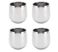 4pcs Tasses à Café Isothermes, Tasse à Café Thermique en Acier Inoxydable 201, Tasse de Voyage 200MLCoffee, Tasses à Café à Double Paroi et Incurvées, Gobelet à Café pour Boissons Froides et Boissons