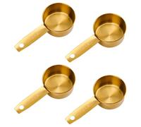 4pcs Tasses Doseuses 1/4, 60ml Tasse à Mesurer en Acier Inoxydable avec Graduation Intérieure pour Ingrédients Liquides et Secs Café Pâtisserie Cuisine