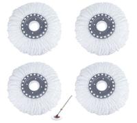 4PCS Tête de Balai Serpillère en Fibre Rotation à 360 Degrés Ultrafine Têtes de Balai à Franges Forte Absorption d'eau Tête