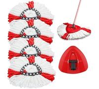 4pcs Tête de Serpillère de Rechange en Microfibre + 1 Tête de Vadrouille Compatible avec Vileda 2-en-1 Turbo Mop,O-Cedar