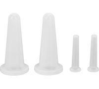 4PCS -Thérapie par ventouses Set de massage en silicone Ventouse faciale blanche pour usage cosmétique à domicile