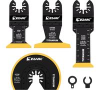 4pcs Titanium Oscillating Saw Blade Kit,Multi-Tool Plunge Cutting Blades for Metal Wood Nails,Screws,Flush Cutting,Universal Multi-Tool Quick Release