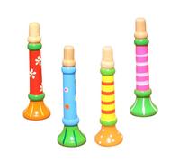4Pcs Toy Trumpet Playable Colorful Kids Trumpet Cute Cartoon Developmental Wooden Kids Flute Educational Multi-Purpose Music Toys for 3+ Year Age
