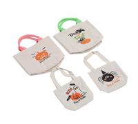 4Pcs Trick Or Treat Canvas Tote Bag Bonbons Snacks Sac à main épaule unique Sac cadeau Party