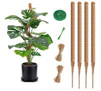 4PCS Tuteur Monstera,65cm Tuteur Coco Plante Grimpante Pliable Plantes Poteaux pour Maison Jardin Intérieur avec étiquettes