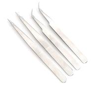 4pcs Tweezers en acier inoxydable Ensemble, pincettes incurvées à pincettes antistatiques accessoires de machine à coudre pour la fabrication de cartes, le scrapbooking