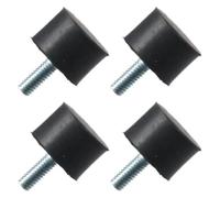 4Pcs Type VE M4 M6 M8 Thread Rubber Mounts Black Cylindrical Shock Absorber Crash Pad Damper Water Pumps Rondelles Plates inoxydable(M4x15x10mm)