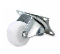 4PCS Universal Swivel Casters 1.5" Wheels Castor White PP Nylon Dual Roller Bearing Wheel for Platform Trolley Chair (Color : White, Size : 1.0 Inch)