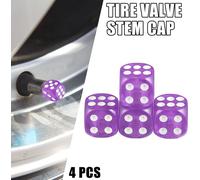 4pcs Universel Voiture Dés Forme Roue Valve Air Tige Bouchon Couverture Mauve