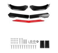 4PCS Universel Voiture Pare-Chocs Avant Lèvre Corps Kit Spoiler Canard Splitter Diffuseur Rouge Blanc Fibre De Carbone Menton Kit Carrosserie Séparateur Spoiler(A-Black)