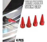 4pcs Universel Voiture Spike Roue Pneu Valve Air Tige Bouchon Couverture Red