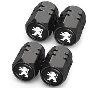 4PCS Valve Pneu Voiture Peugeot 3008 4008 107 207 407 408 206 306 307, Résistant à la Corrosion Bouchon de Valve Voiture, Voiture Accessoires, Noir