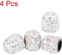 4PCS Vanne Tige Capuchons Faux Cristal Bling Voiture Pneu Vanne Capuchons Coloré