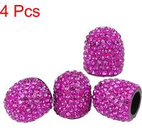 4PCS Vanne Tige Capuchons Faux Cristal Bling Voiture Pneu Vanne Capuchons Violet