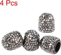 4PCS Vanne Tige Capuchons Faux Cristal Voiture Pneu Vanne Capuchons Brillant Noir