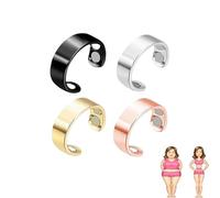 4PCS Vayro Ring for Women and Men, Anneau de contrôle de la glycémie, ouverture d'anneau de thérapie magnétique réglable, anneau magnétique en cuivre, bague lymphatique pour homme et femme