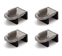 4pcs Verrou Baie Coulissante Couleur Café,Bloque Fenetre Coulissante,Verrou Fenetre Réglables,pour Portes et Fenêtres Coulissantes