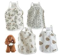 4pcs Vêtements de Chien Été, Vestige de vêtements Chien imprimé Mignon, Compagnie en Coton Respirant pour 2, 5 à 3, 5 kg petsdog été