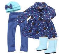 4Pcs vêtements de poupée,Teamson Kids, bleu, 46 X 18 X 10