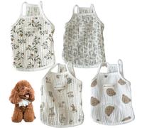 4pcs Vêtements pour Chiens d'été, Vestige de vêtements de Chien imprimé Mignon, Compagnie en Coton Respirant pour 2, 5 à 3, 5 kg