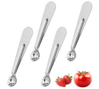 4pcs Vide Tomates, Acier Inoxydable Équeuteur de Tomates et de Fraises Équeuteur Fraises Fruits et Légumes pour la Cuisine