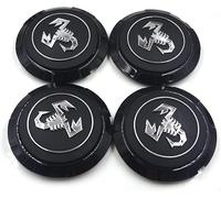 4pcs Voiture Cache Moyeux pour Abarth 133mm,Cache-PoussièRe Capuchons Jante Couvre Centre Moyeu Roue Voiture Style Accessoires