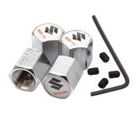 4pcs Voiture métal Capuchon de Valve Bouchons, pour Suzuki Samurai Jimny Ignis SX4 Grand Vitara Equator Across Wagon Car Anti poussière Résistant étanche Protéger décorer Accessoires,A