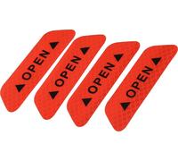 4pcs Voiture Porte Réfléchissant Autocollant Ouvert Avertissement Sécurité Signe Rouge