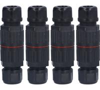 4Pcs Waterproof Junction Box Connector Straight Through External Cable Boxes for Outdoor2 in 2 Out