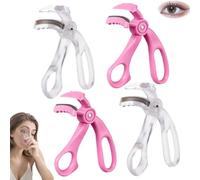 4pcs Wide-Angles Eyelash Curler with Comb,Wide Fit Lash Curler | Frameless Eye Lash Curlers for Any Eye Shapes,Pinch-Free Partial with Refill Pads for Lifted Curled Defined Lashes