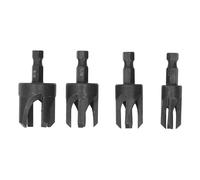 4Pcs Wood Plug Drill Bit Set, Carbon Steel Hex Shank Claw Type Wood Plug Cutter Kit (1/4in, 3/8in, 1/2in, 5/8in) - for Furniture Repair, Cabinet Making & DIY Projects