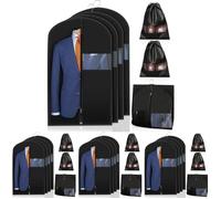 4Pcs100x60CM Housse Vetements à Suspendre + 2 Sacs à Chaussures, Anti Poussière Humidité Housse Housses de Vêtements, avce Zip, Housse Costume, Protection des Vêtements pour Manteau, Robes, Chemises