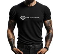 4people T-shirt noir avec logo minimaliste Harley - Style élégant et moderne pour homme, Noir , XL