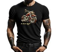4people T-shirt noir pour homme avec design vintage de moto - An American Legend, Noir , XXL