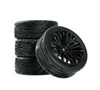 4Pièces 109mm Roues Pneus Hex pour Tamiya pour TT01 pour TT02 PTG-2 1/10 RC | Voiture télécommandée améliorée avec des pneus de 109 mm, des adaptateurs multi-hexagonaux ModèLe