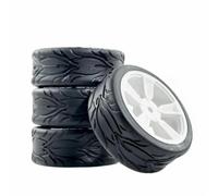 4Pièces 109mm Roues Pneus Hex pour Tamiya pour TT01 pour TT02 PTG-2 1/10 RC | Voiture télécommandée améliorée avec des pneus de 109 mm, des adaptateurs multi-hexagonaux Pièces