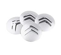 4Pièces Autocollants Cache Moyeu Autocollant de Badge pour Citroen C5 X C4 C3 C2 C1 DS3 DS4 DS5 C6 56mm, Jante Centre D'emblème avec Voiture Logo Cache Moyeux, Silver