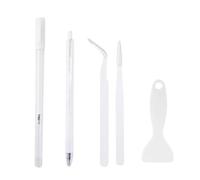 4Pieces Craft Tool Set with Adhesive Applicator Spatula Ceramic Cutter Pen and Tweezers for Scrapbooking Project Adhesive Control Tool