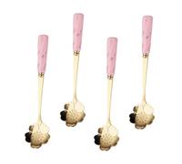 4Pièces Cuillères à Dessert Inoxydable Set de Cuillères Forme pour Café Glace Élégantes pour Vos Moments